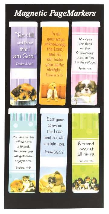 Bookmark Magnetic - set of 6: Puppies #02