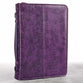 Bible Cover Trendy Large: Faith, Purple Pattern, Carry Handle, Luxleather