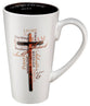 Ceramic Mug: I Am the Light of the World, White/Brown Cross (473ml)