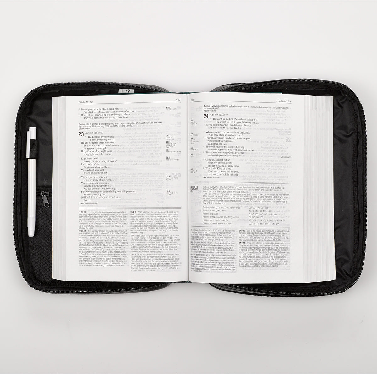 Bible Cover Medium Two-Fold Luxleather Organizer Black