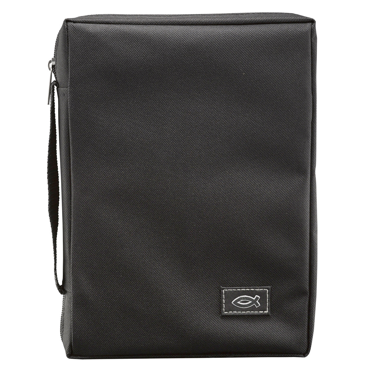 Bible Cover Large Polyester Canvas With Fish Emblem in Black