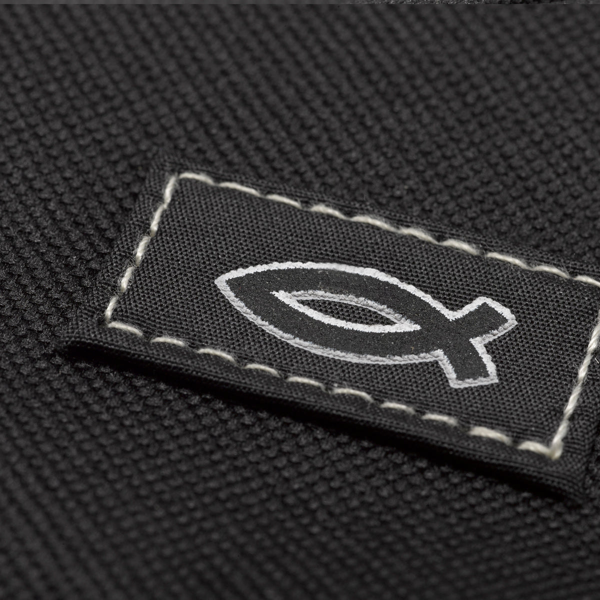 Bible Cover Medium Polyester Canvas With Fish Emblem in Black