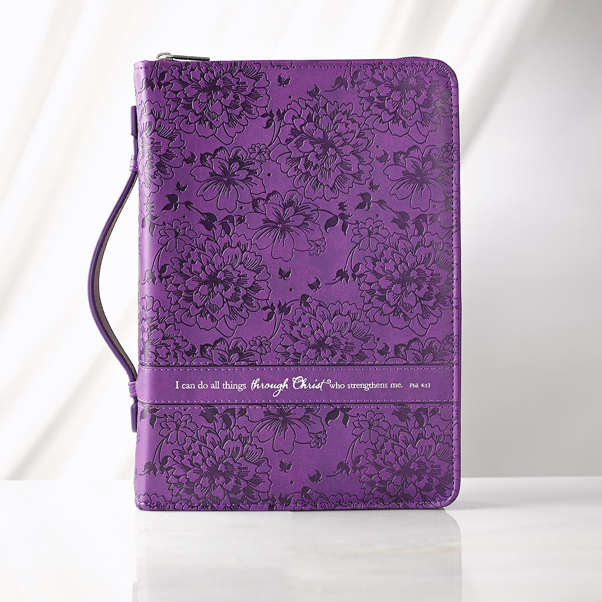 Bible Cover Medium: I Can Do All Things Phil 4:13 Purple