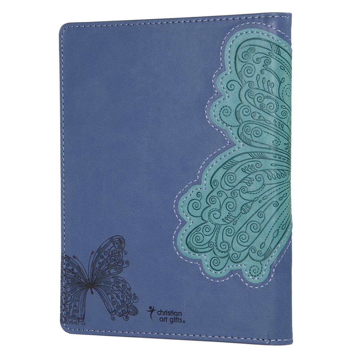 E-Reader Cover With Elastic Band Closure: Hope Blue/Aqua Butterfly
