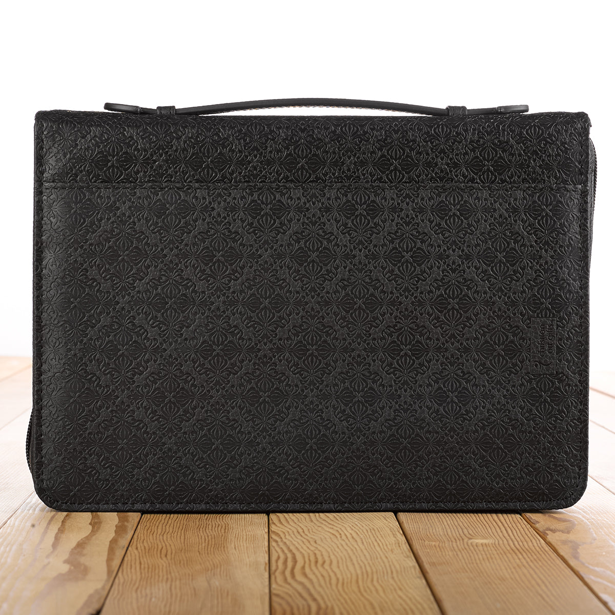 Bible Cover Classic Medium: Guidance Proverbs 3:6 Black Luxleather