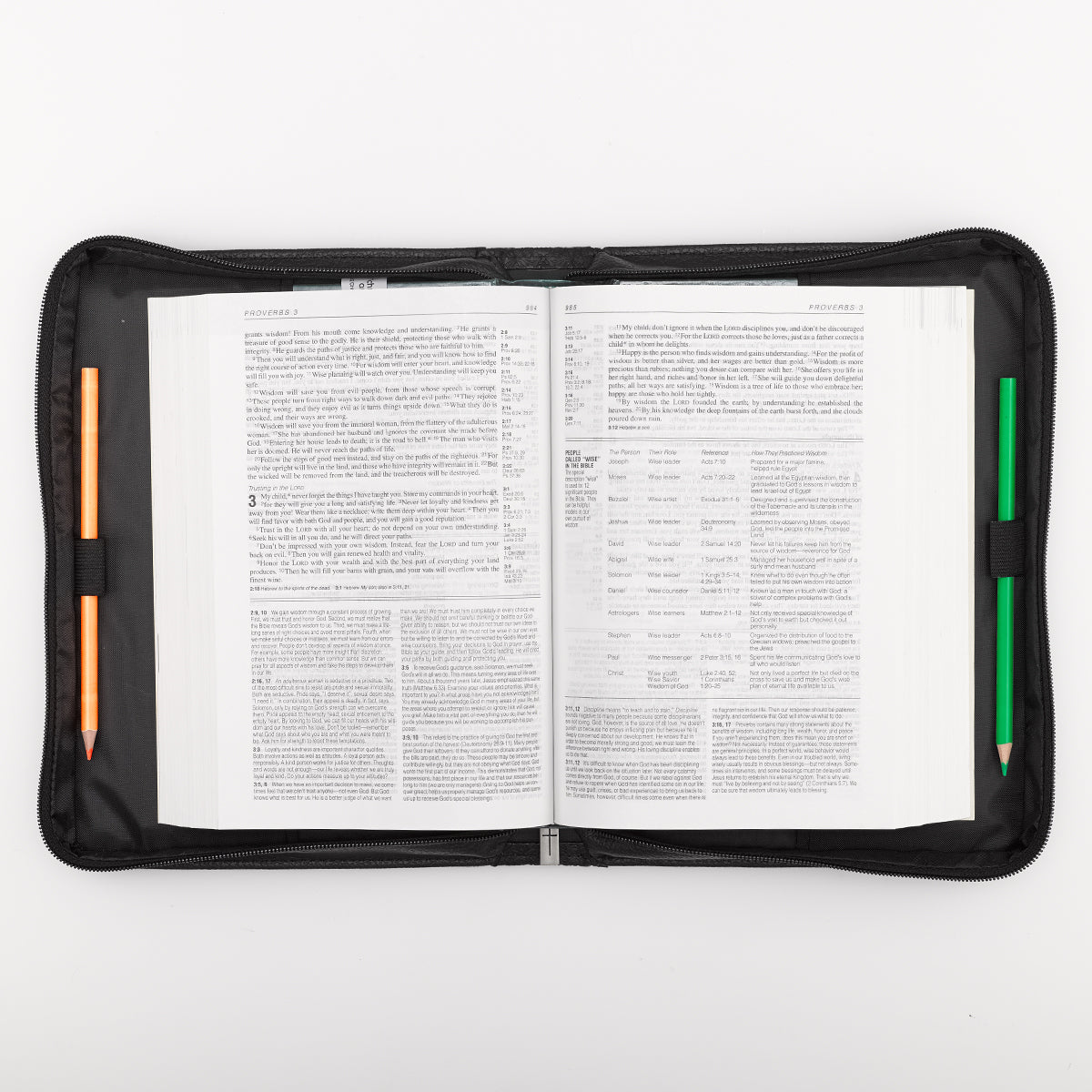 Bible Cover Classic Medium: Guidance Proverbs 3:6 Black Luxleather