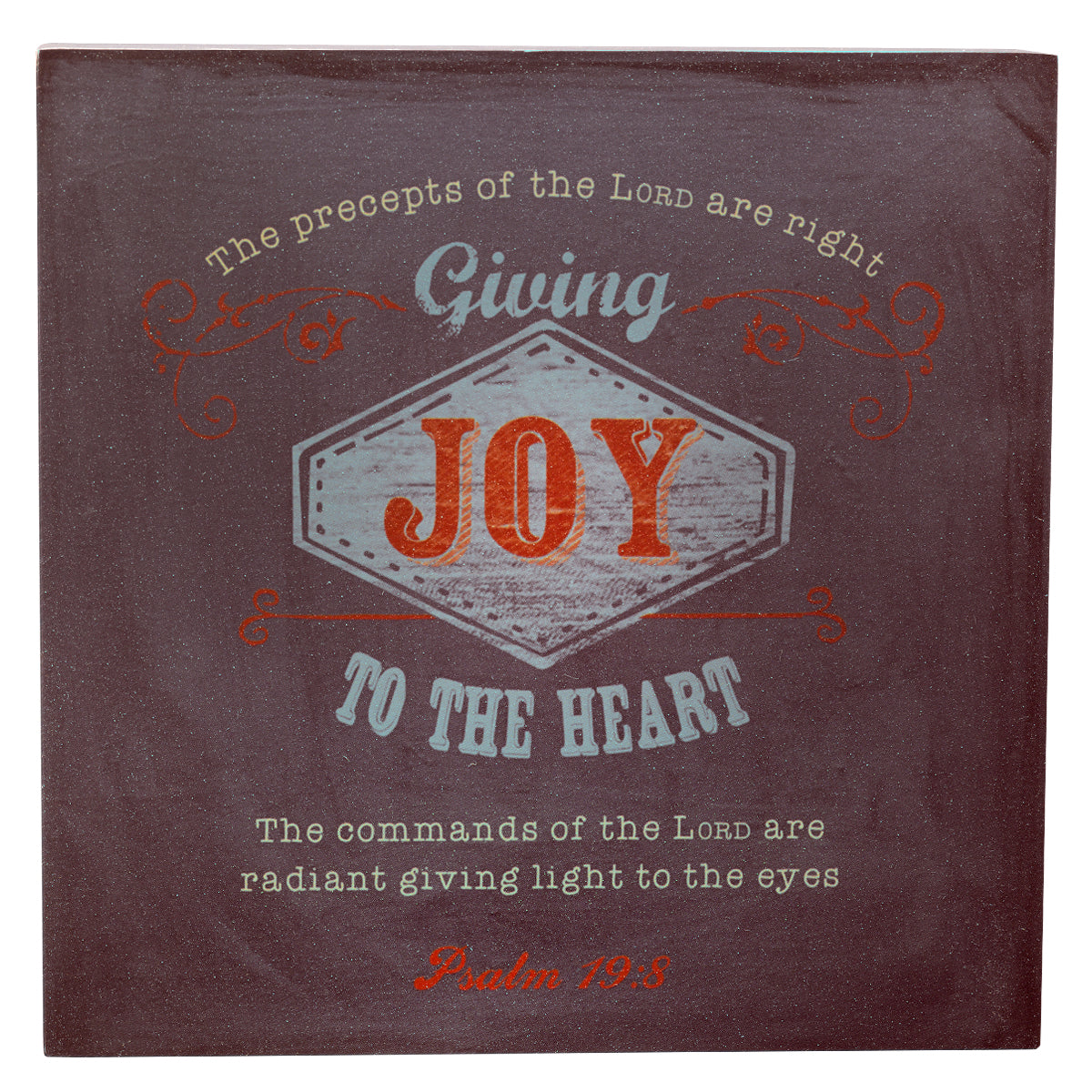 Wooden Block Plaque: Joy (Navy)