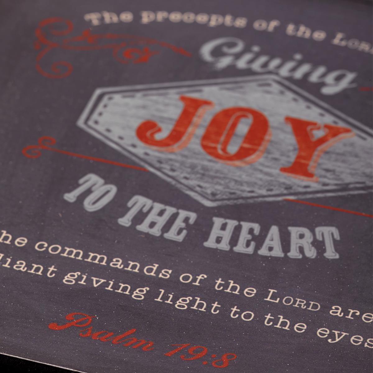 Wooden Block Plaque: Joy (Navy)