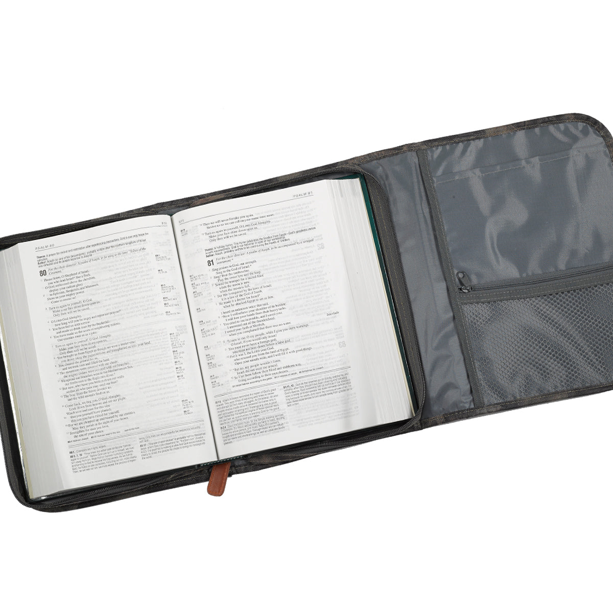 Bible Cover Large Tri-Fold Organizer Way, Truth, Love in Real Tree Camouflage Print
