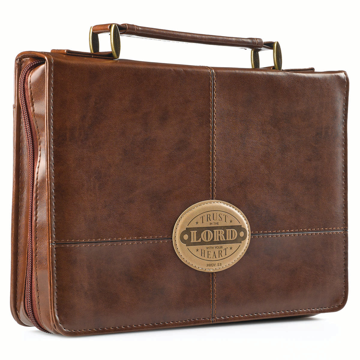 Bible Cover Large: Trust in the Lord, Brown
