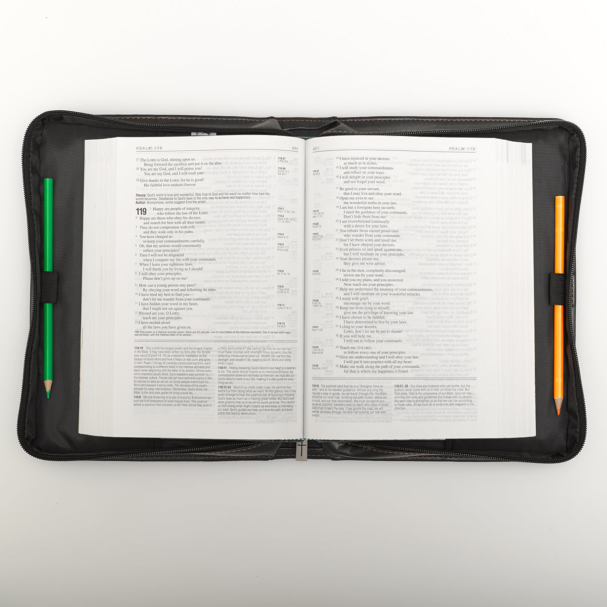 Bible Cover Strength Isaiah 41: 10 Brown/Tan Large Luxleather