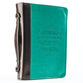 Bible Cover Medium I Can Do All Things Phil. 4: 13 Turquoise Debossed Luxleather