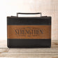 Bible Cover Medium Strengthen Isaiah 41: 10 Brown/Tan Medium Luxleather