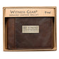 Leather Wallet: Be Strong and Courageous, Brown, Bi-Fold, Zipper Coin Pocket, Rfid-blocking, Gift Boxed