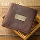 Leather Wallet: Be Strong and Courageous, Brown, Bi-Fold, Zipper Coin Pocket, Rfid-blocking, Gift Boxed