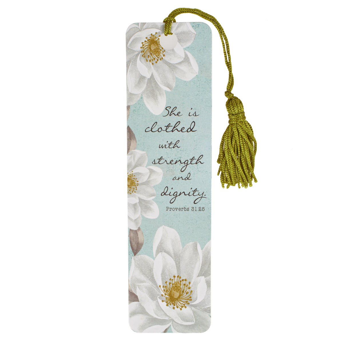 Bookmark With Tassel: She is Clothed With Strength