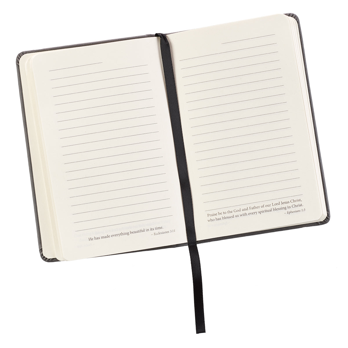 Notebook: Be Strong and Courageous With Elastic Band Closure Gray