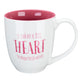 Ceramic Mug: It Takes a Big Heart to Shape Little Minds (White/Pink) (414ml)