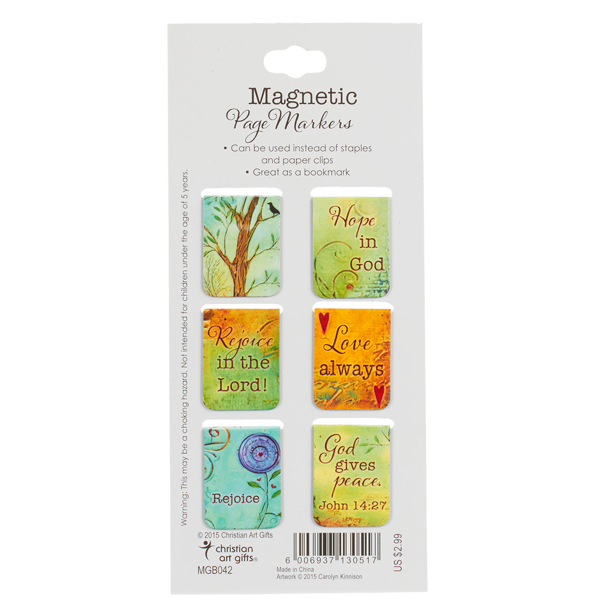 Bookmark Magnetic - set of 6: God Gives Peace