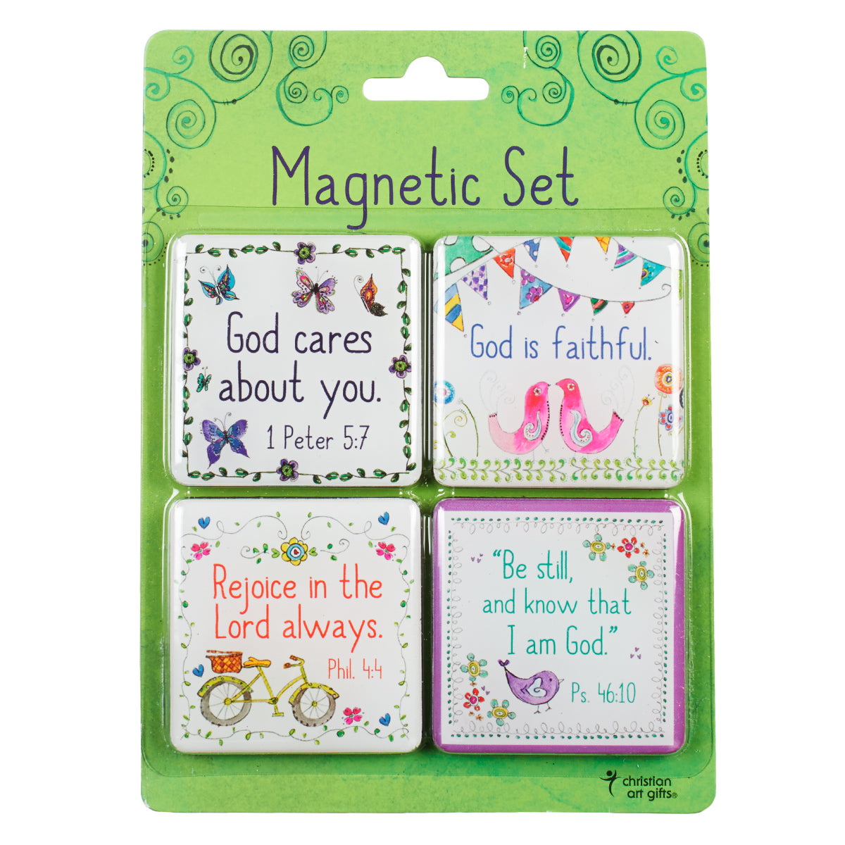 Magnetic Set of 4 Magnets: God Cares For You...
