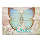 Wall Plaque: Grace Butterfly Blue/Green (Mdf)