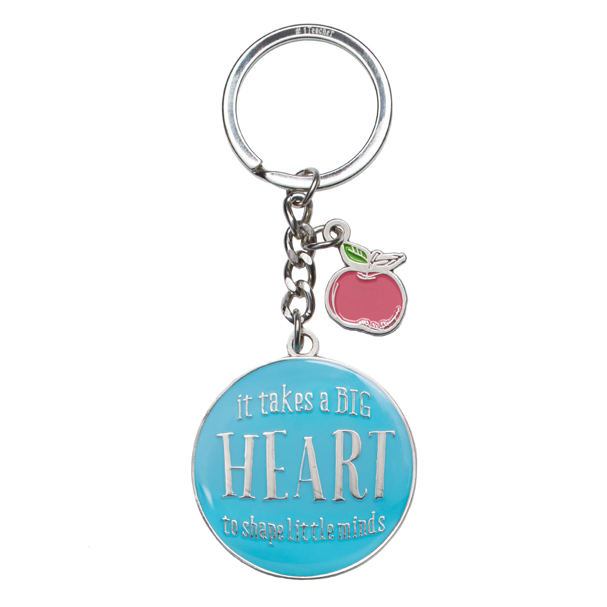 Metal Keyring in Tin: Blue, Apple, Let All That You Do Be Done in Love