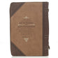 Bible Cover Classic Large: Strong & Courageous, Beige/Brown (Joshua 1:9)