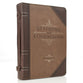 Bible Cover Classic Large: Strong & Courageous, Beige/Brown (Joshua 1:9)
