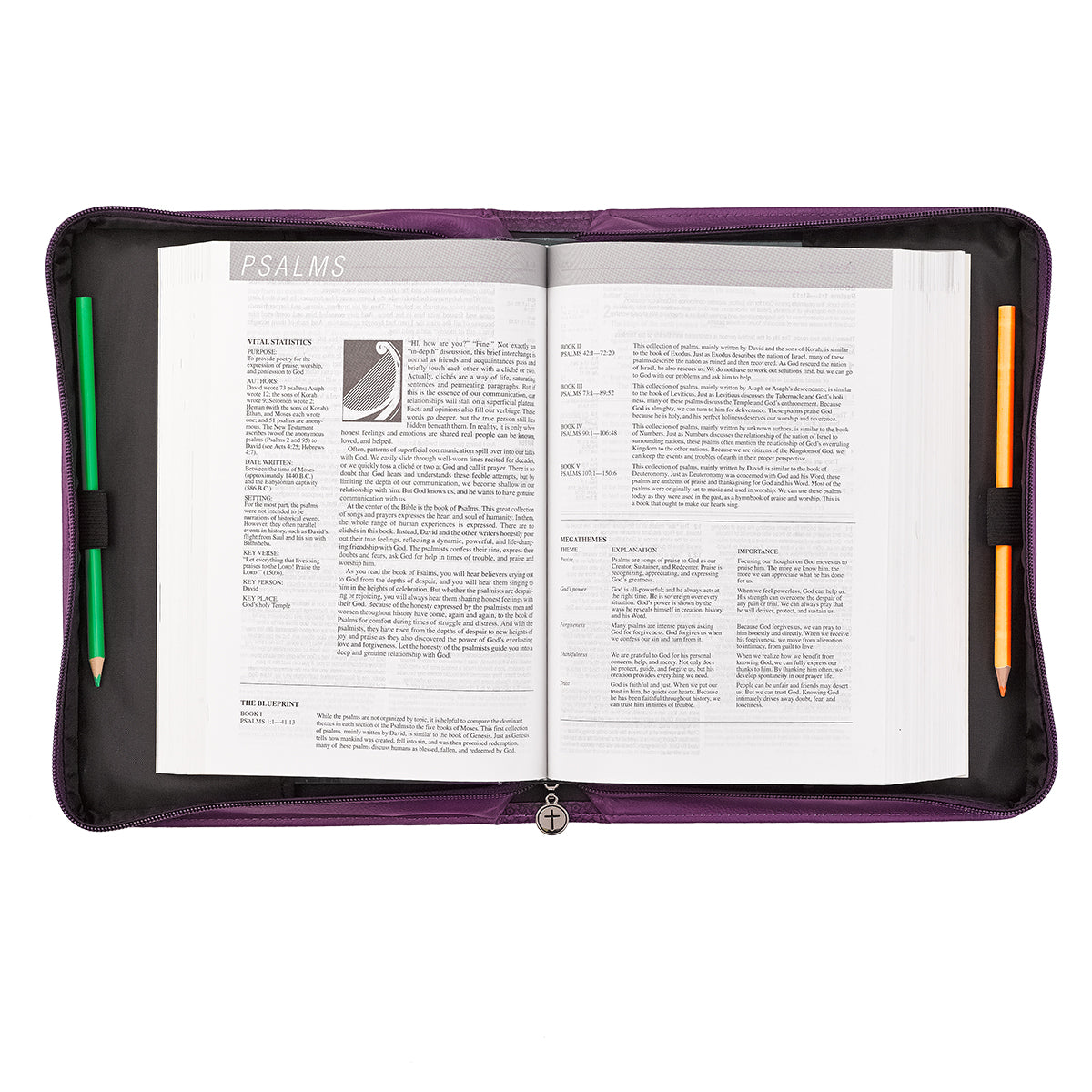 Bible Cover Medium: Blessed Jer. 17:7 Butterfly Purple Luxleather