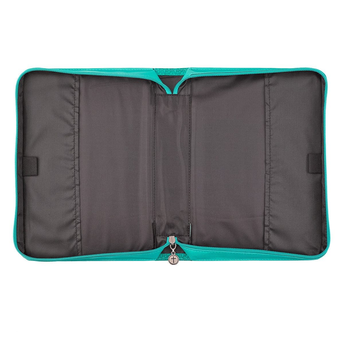 Bible Cover Medium: Grace Eph. 2:8 Butterfly Teal Luxleather
