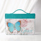 Bible Cover Medium: Grace Eph. 2:8 Butterfly Teal Luxleather