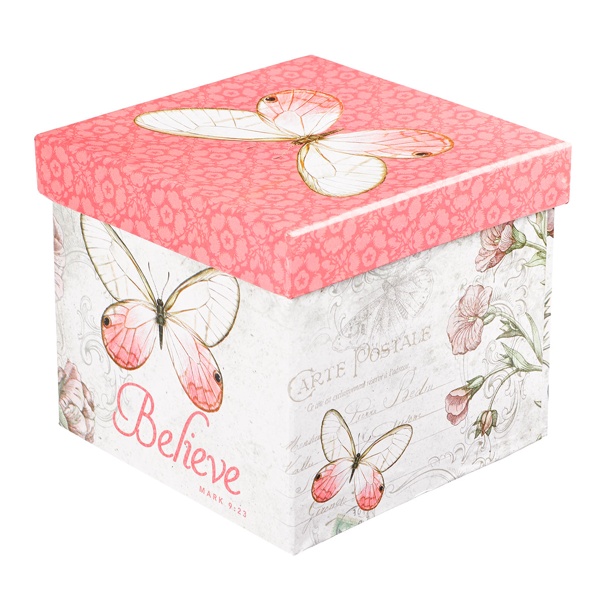 Ceramic Teapot: Believe, Butterfly/Pink, 887 ml