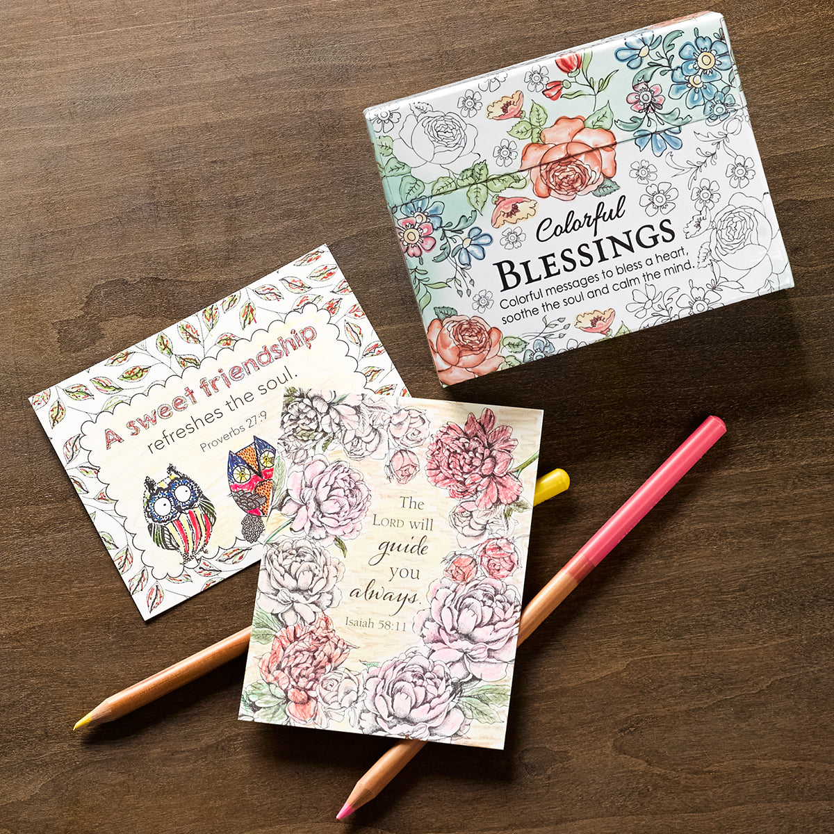 Adult Boxed Coloring Cards: Colorful Blessings