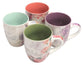 Ceramic Mugs (Set Of 4) 325ml: Floral Inspirations