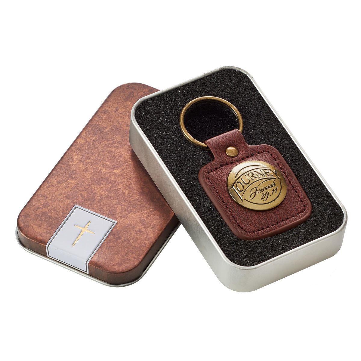 Metal Keyring in Tin: Journey, Jeremiah 29:11
