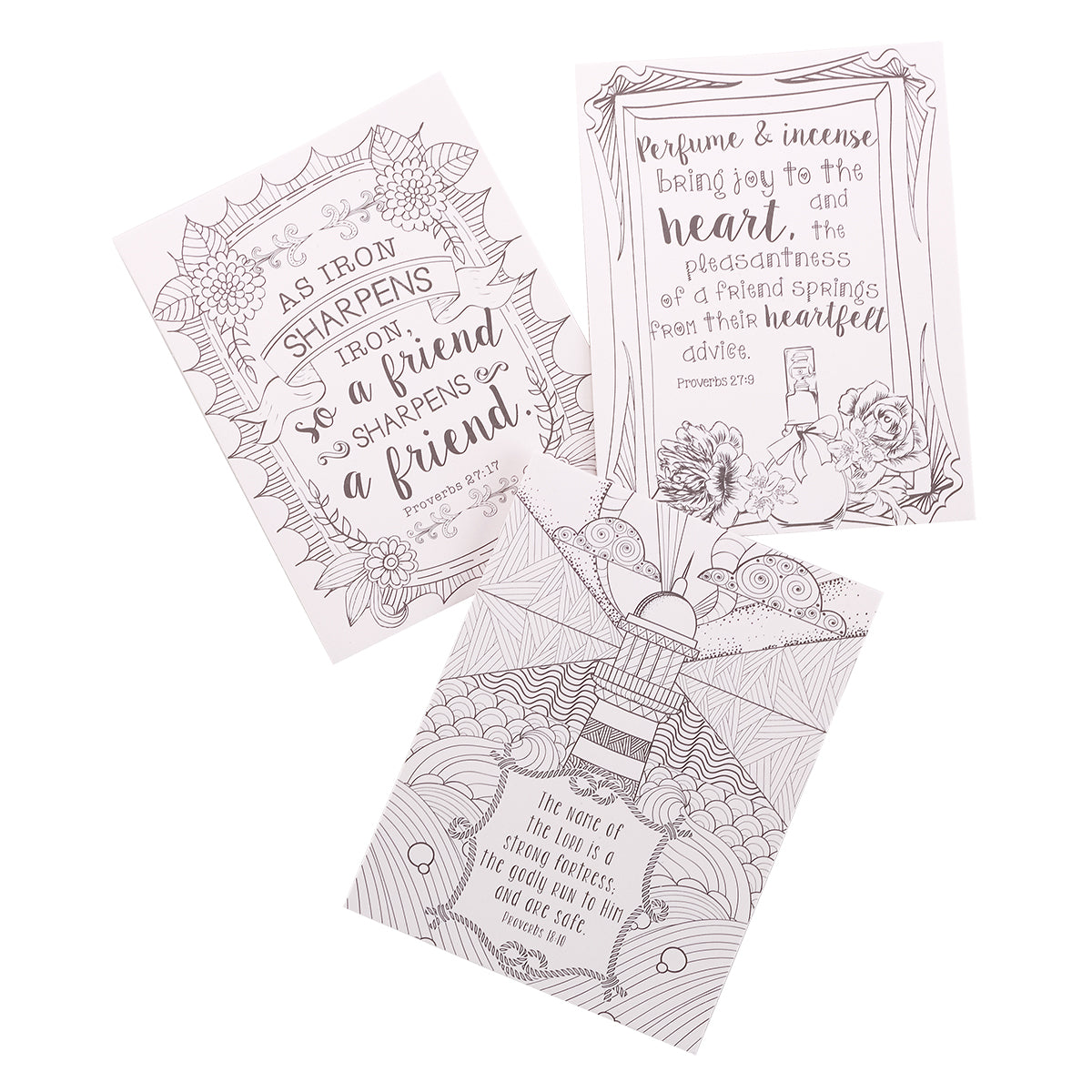 Adult Boxed Coloring Cards: Proverbs in Color
