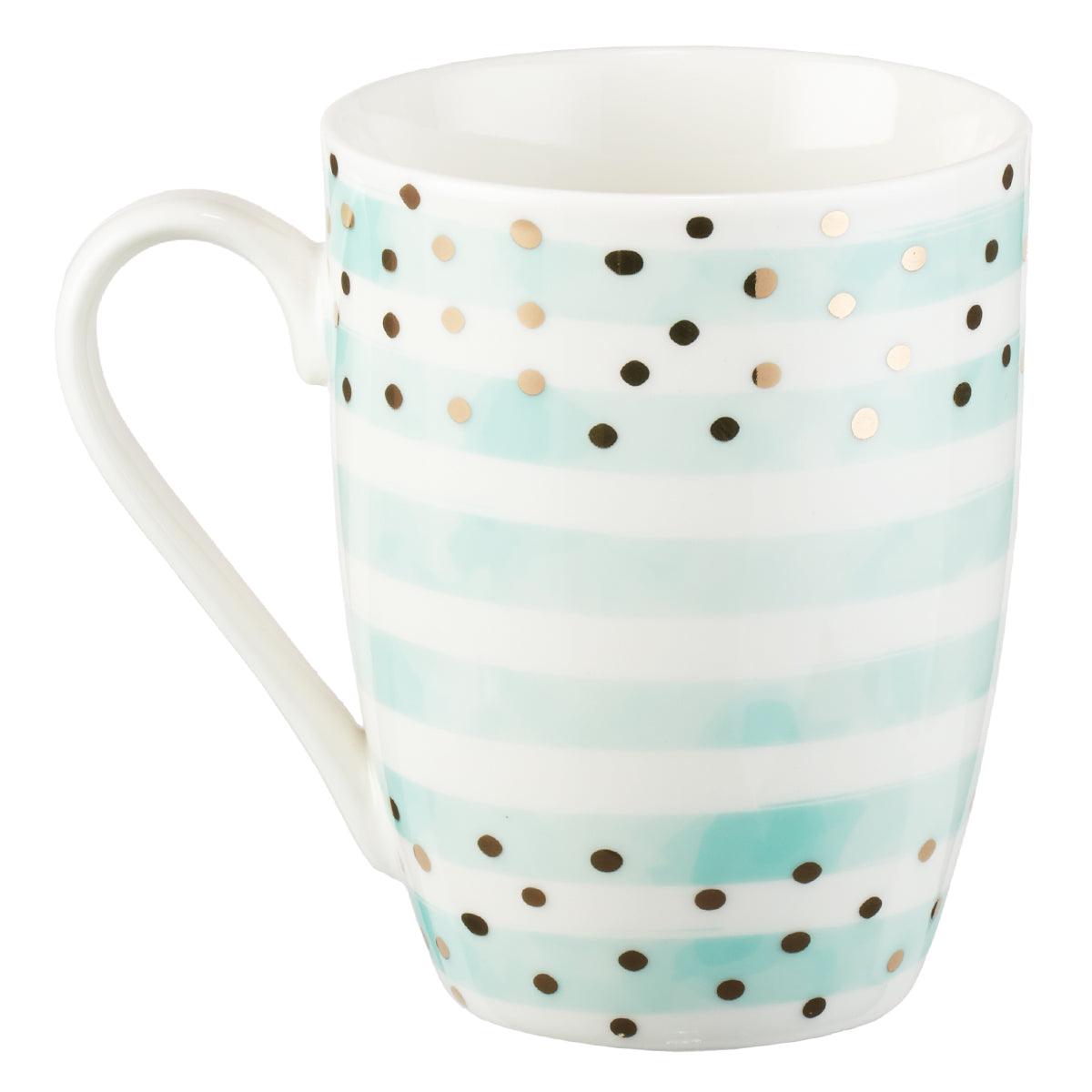 Ceramic Sparkle Mug: Just Believe Turquoise/Stripes (325ml)