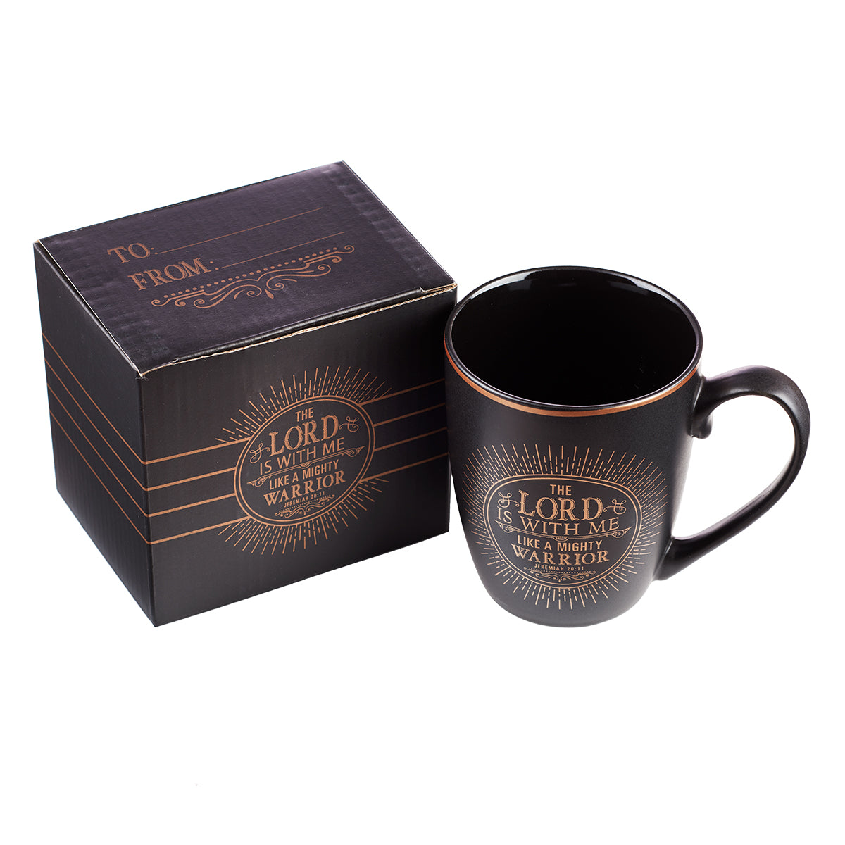 Ceramic Mug: The Lord is With Me... Black, Saved By Grace (355ml)