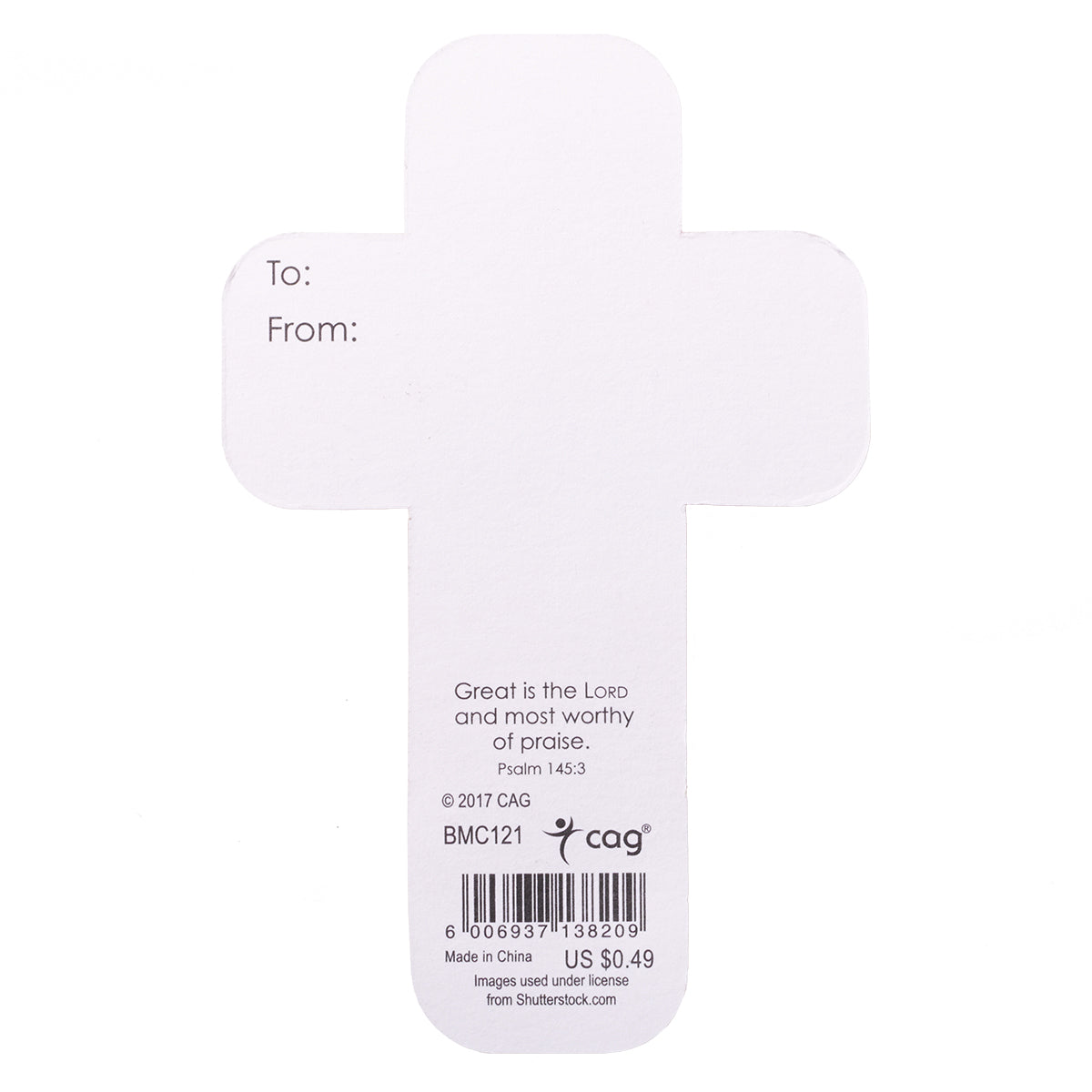 Bookmark Cross-Shaped: Sing For Joy, Rejoice (Pale Orange/floral)