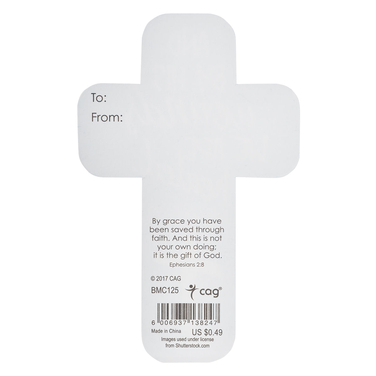 Bookmark Cross-Shaped: And By His Wounds We Are Healed.. Isaiah 53:5 Blue/White Cross