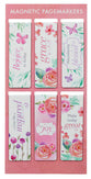 Bookmark Magnetic - set of 6: Sing For Joy, floral