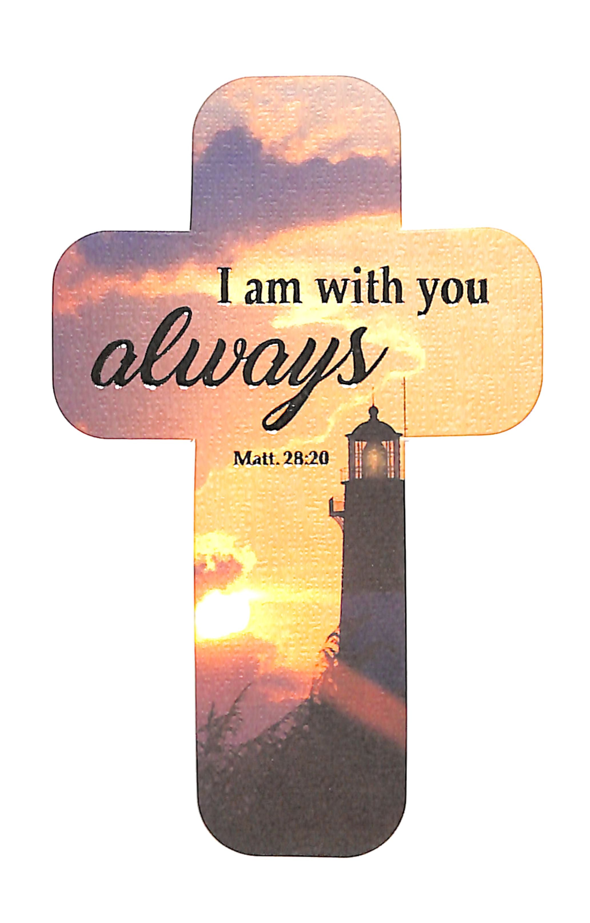 Bookmark Cross-Shaped: I Am With You Always, Lighthouse