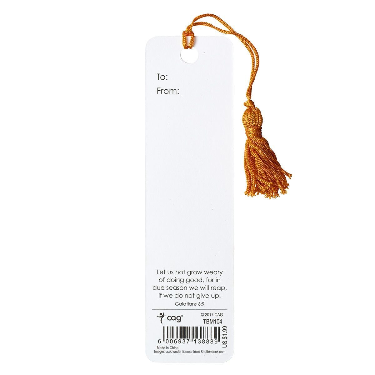 Bookmark With Tassel: Do All the Good, Yellow/Orange Flowers