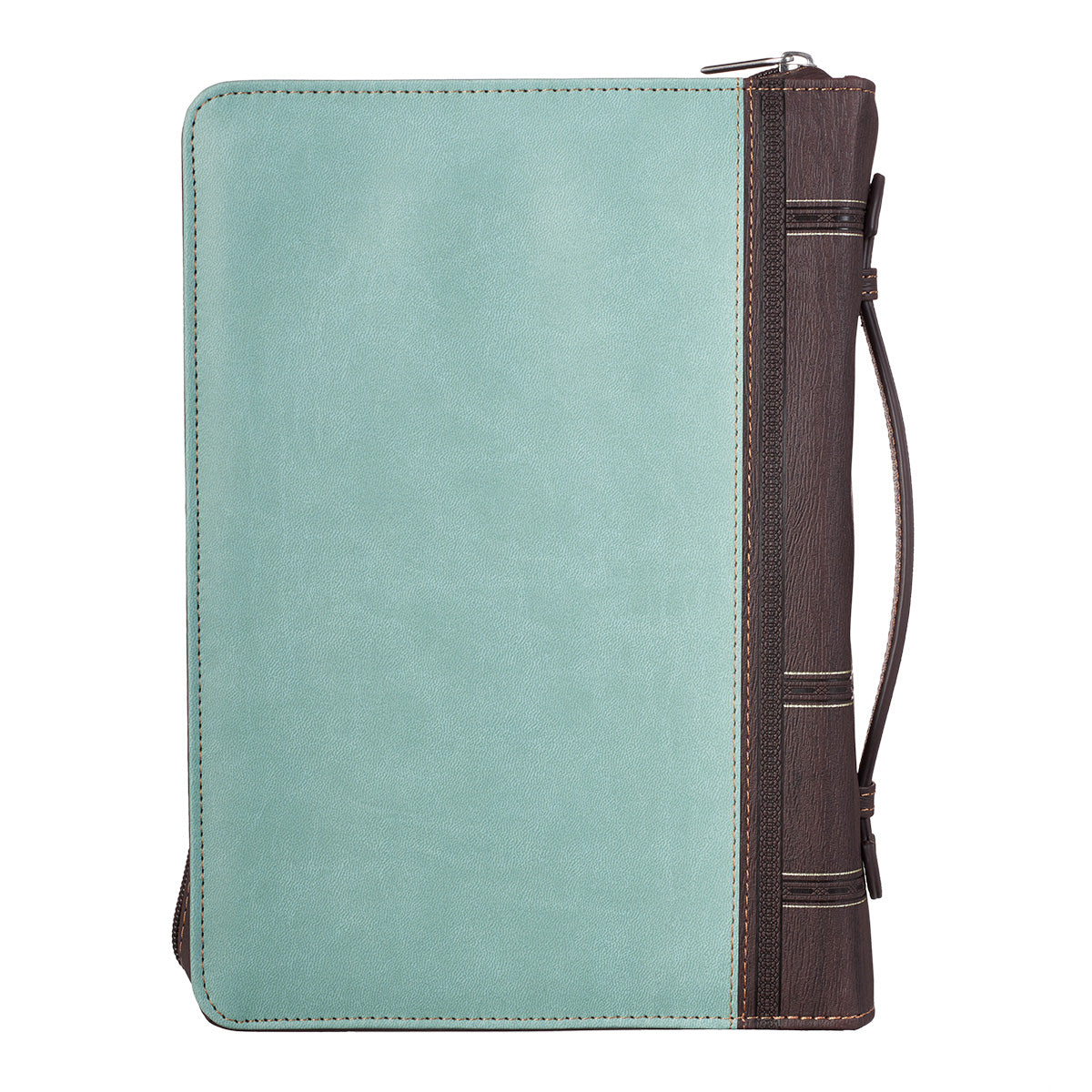 Bible Cover Blessed is She Luke 1: 45 Large Turquoise/Brown