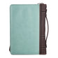 Bible Cover Blessed is She Luke 1: 45 Large Turquoise/Brown