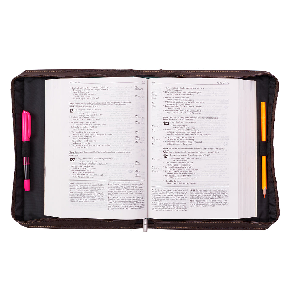 Bible Cover Medium: Blessed is She Luke 1:45 Turquoise/Brown
