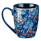 Ceramic Mug: May He Give You the Desire of Your Heart (Psalm 20:4) Navy/Floral (355ml)