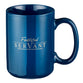 Ceramic Mug: Faithful Servant, Navy/Metallic Gold (414ml)