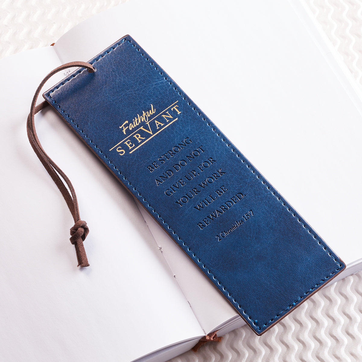 Bookmark: Faithful Servant (Navy/brown)