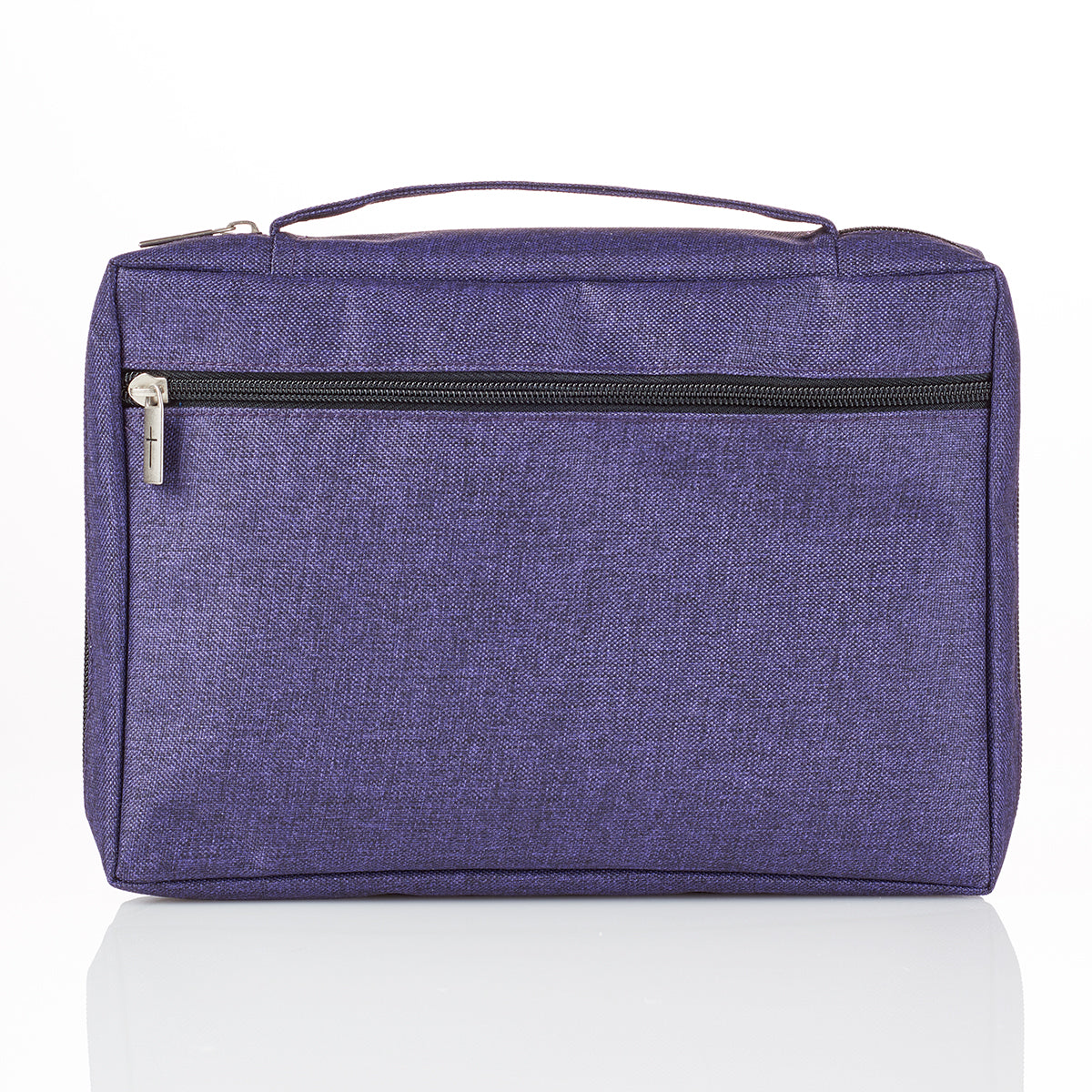 Bible Cover Large Poly-Canvas Fish Appliqua Purple